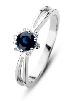 Diamond Point Witgouden Ringen|Ringen Met Kleurstenen<Witgouden ring, 0.50 ct blauwe saffier, Empress