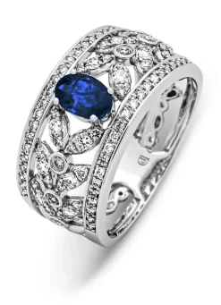 Diamond Point Witgouden Ringen|Ringen Met Kleurstenen<Witgouden ring, 0.61 ct blauwe saffier, Majestic