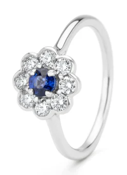 Diamond Point Witgouden Ringen|Ringen Met Kleurstenen<Witgouden ring, 0.33 ct blauwe saffier, Majestic