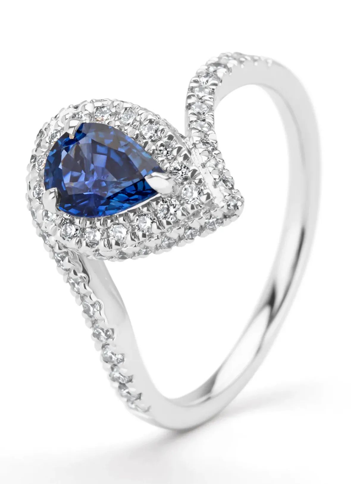 Diamond Point Witgouden Ringen|Ringen Met Kleurstenen<Witgouden ring, 0.86 ct blauwe saffier, Majestic