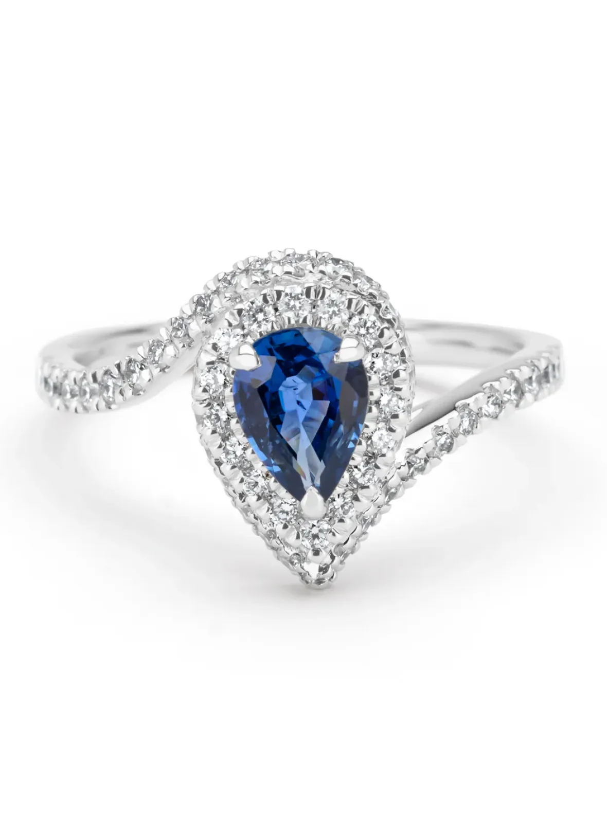 Diamond Point Witgouden Ringen|Ringen Met Kleurstenen<Witgouden ring, 0.86 ct blauwe saffier, Majestic