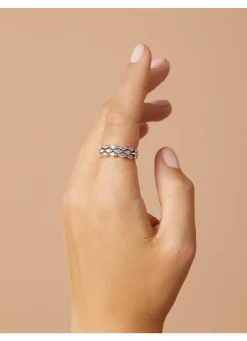 Diamond Point Witgouden Ringen|Diamanten Ringen<Witgouden ring, 0.75 ct diamant, Caviar