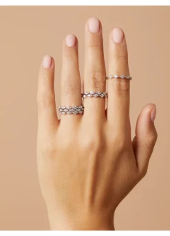 Diamond Point Witgouden Ringen|Diamanten Ringen<Witgouden ring, 0.24 ct diamant, Caviar