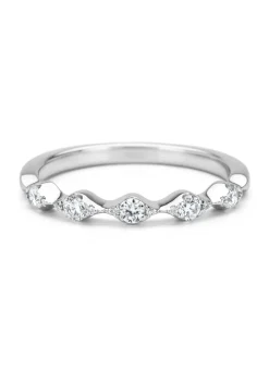 Diamond Point Witgouden Ringen|Diamanten Ringen<Witgouden ring, 0.24 ct diamant, Caviar