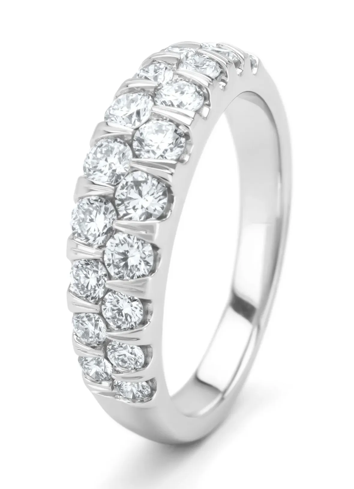 Diamond Point Witgouden Ringen|Diamanten Ringen<Witgouden ring, 1.05 ct diamant, Caviar