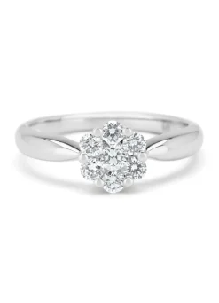 Diamond Point Witgouden Ringen|Diamanten Ringen<Witgouden ring, 0.49 ct diamant, Caviar
