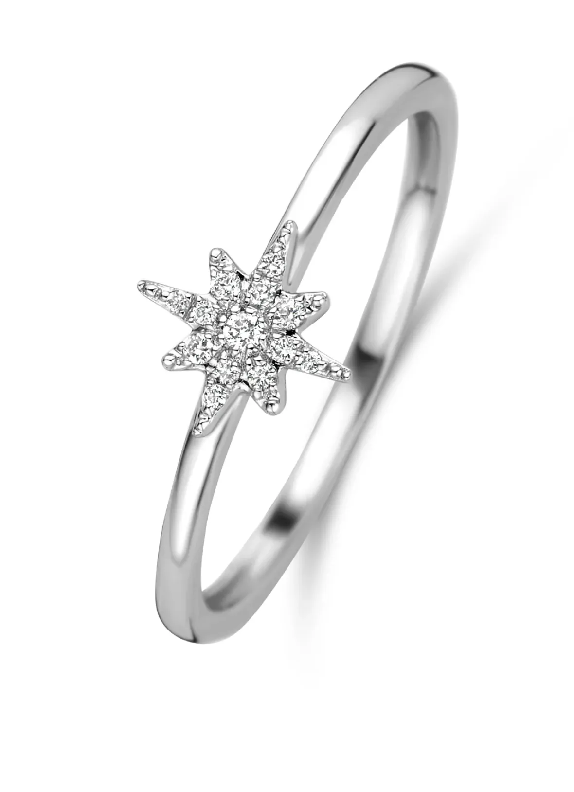 Diamond Point Witgouden Ringen|Diamanten Ringen<Witgouden ring, 0.05 ct diamant, Cosmic