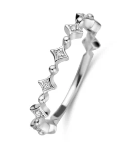 Diamond Point Witgouden Ringen|Diamanten Ringen<Witgouden ring, 0.03 ct diamant, Cosmic