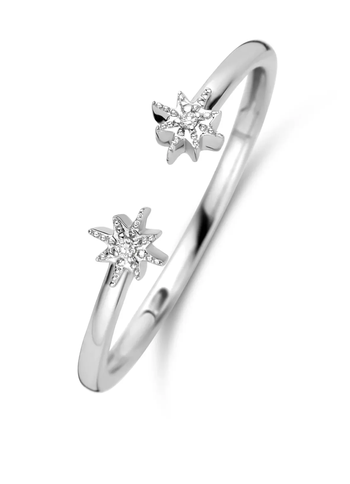 Diamond Point Witgouden Ringen|Diamanten Ringen<Witgouden ring, 0.01 ct diamant, Cosmic