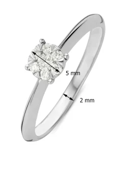 Diamond Point Witgouden Ringen|Diamanten Ringen<Witgouden ring, 0.17 ct diamant, Enchanted