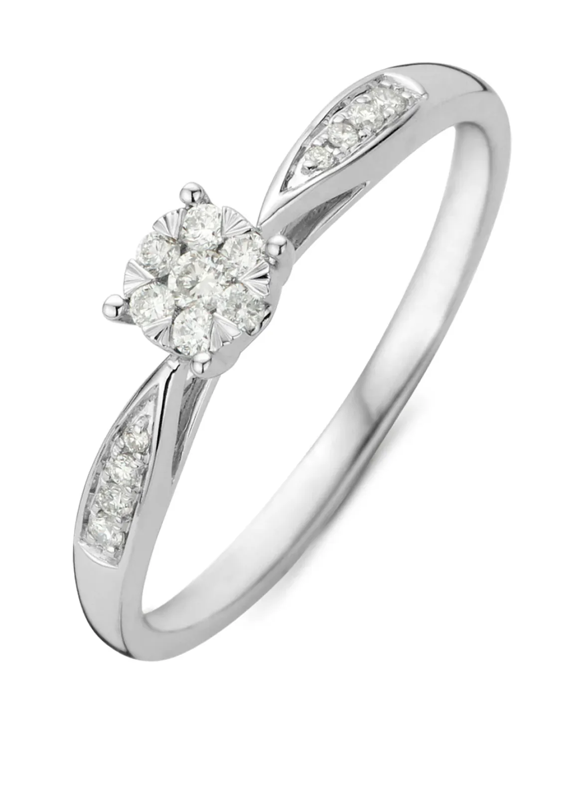 Diamond Point Witgouden Ringen|Diamanten Ringen<Witgouden ring, 0.15 ct diamant, Enchanted
