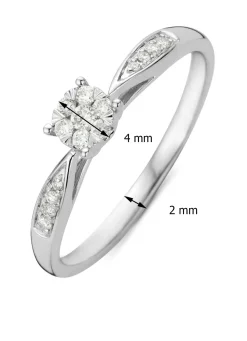 Diamond Point Witgouden Ringen|Diamanten Ringen<Witgouden ring, 0.15 ct diamant, Enchanted