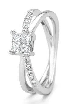 Diamond Point Witgouden Ringen|Diamanten Ringen<Witgouden ring, 0.31 ct diamant, Fourever