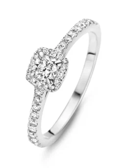 Diamond Point Witgouden Ringen|Diamanten Ringen<Witgouden ring, 0.43 ct diamant, Hearts & Arrows