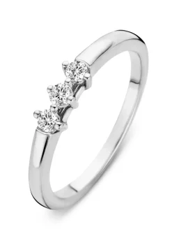 Diamond Point Witgouden Ringen|Diamanten Ringen<Witgouden ring, 0.15 ct diamant, Hearts & Arrows