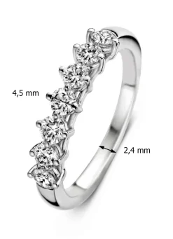 Diamond Point Witgouden Ringen|Diamanten Ringen<Witgouden ring, 0.70 ct diamant, Hearts & Arrows