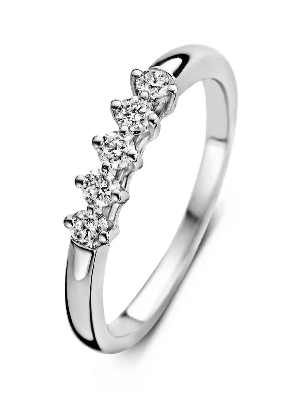 Diamond Point Witgouden Ringen|Diamanten Ringen<Witgouden ring, 0.25 ct diamant, Hearts & Arrows