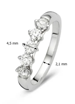 Diamond Point Witgouden Ringen|Diamanten Ringen<Witgouden ring, 0.50 ct diamant, Hearts & Arrows