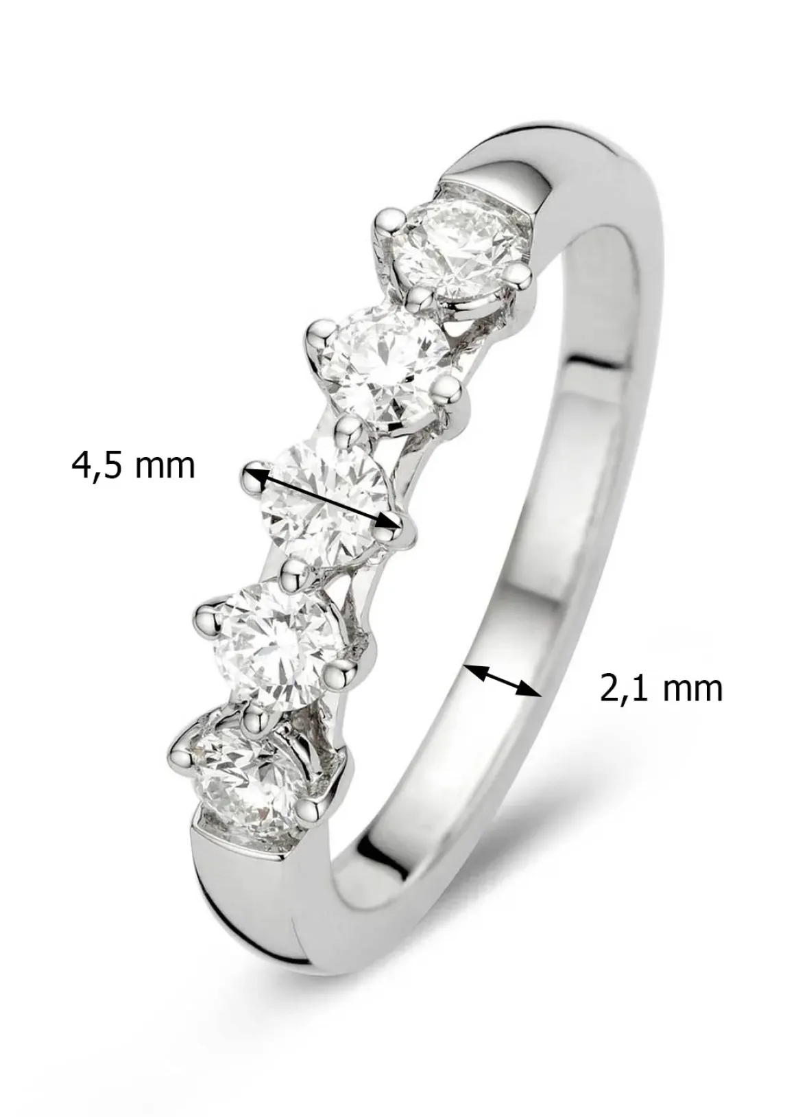 Diamond Point Witgouden Ringen|Diamanten Ringen<Witgouden ring, 0.50 ct diamant, Hearts & Arrows