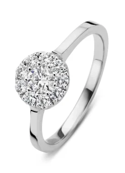 Diamond Point Witgouden Ringen|Diamanten Ringen<Witgouden ring, 0.42 ct diamant, Hearts & Arrows