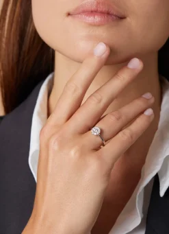 Diamond Point Witgouden Ringen|Diamanten Ringen<Witgouden ring, 0.42 ct diamant, Hearts & Arrows