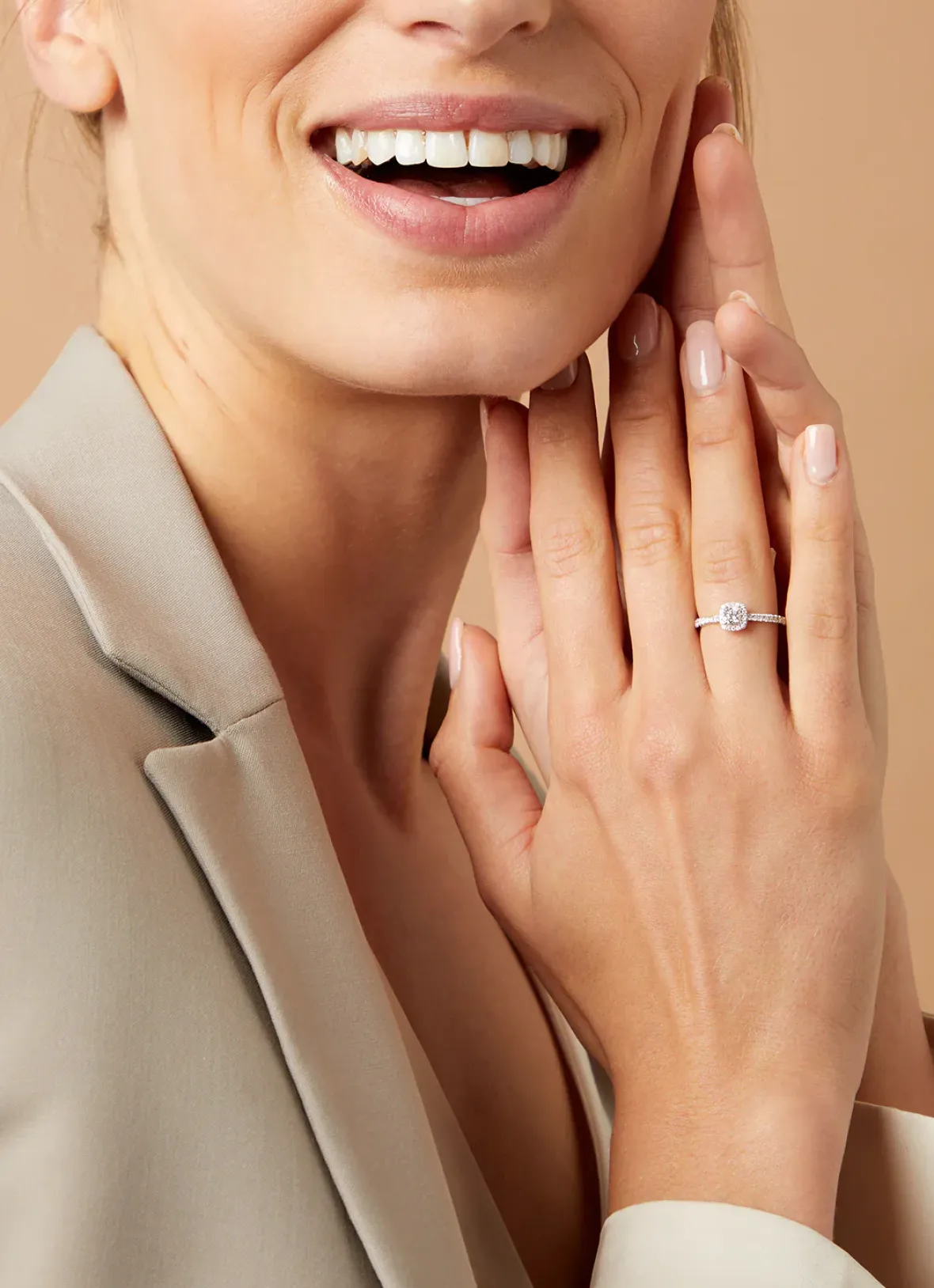 Diamond Point Witgouden Ringen|Diamanten Ringen<Witgouden ring, 0.51 ct diamant, Hearts & Arrows