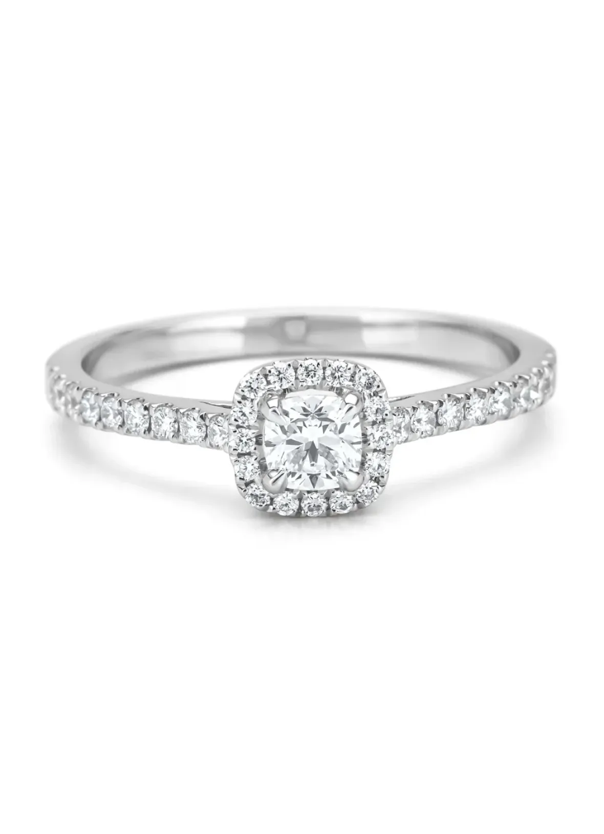 Diamond Point Witgouden Ringen|Diamanten Ringen<Witgouden ring, 0.51 ct diamant, Hearts & Arrows