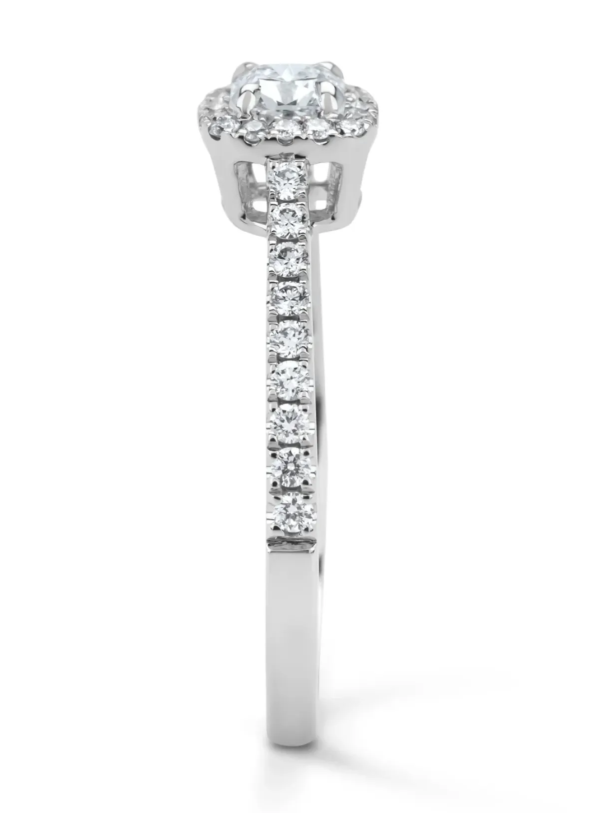 Diamond Point Witgouden Ringen|Diamanten Ringen<Witgouden ring, 0.51 ct diamant, Hearts & Arrows