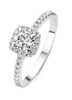 Diamond Point Witgouden Ringen|Diamanten Ringen<Witgouden ring, 0.88 ct diamant, Hearts & Arrows
