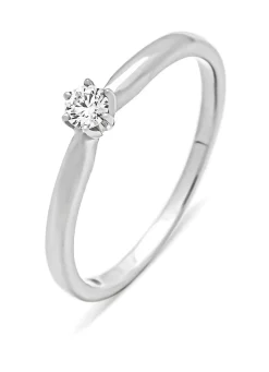 Diamond Point Witgouden Ringen|Diamanten Ringen<Witgouden ring, 0.10 ct diamant, Hearts & Arrows