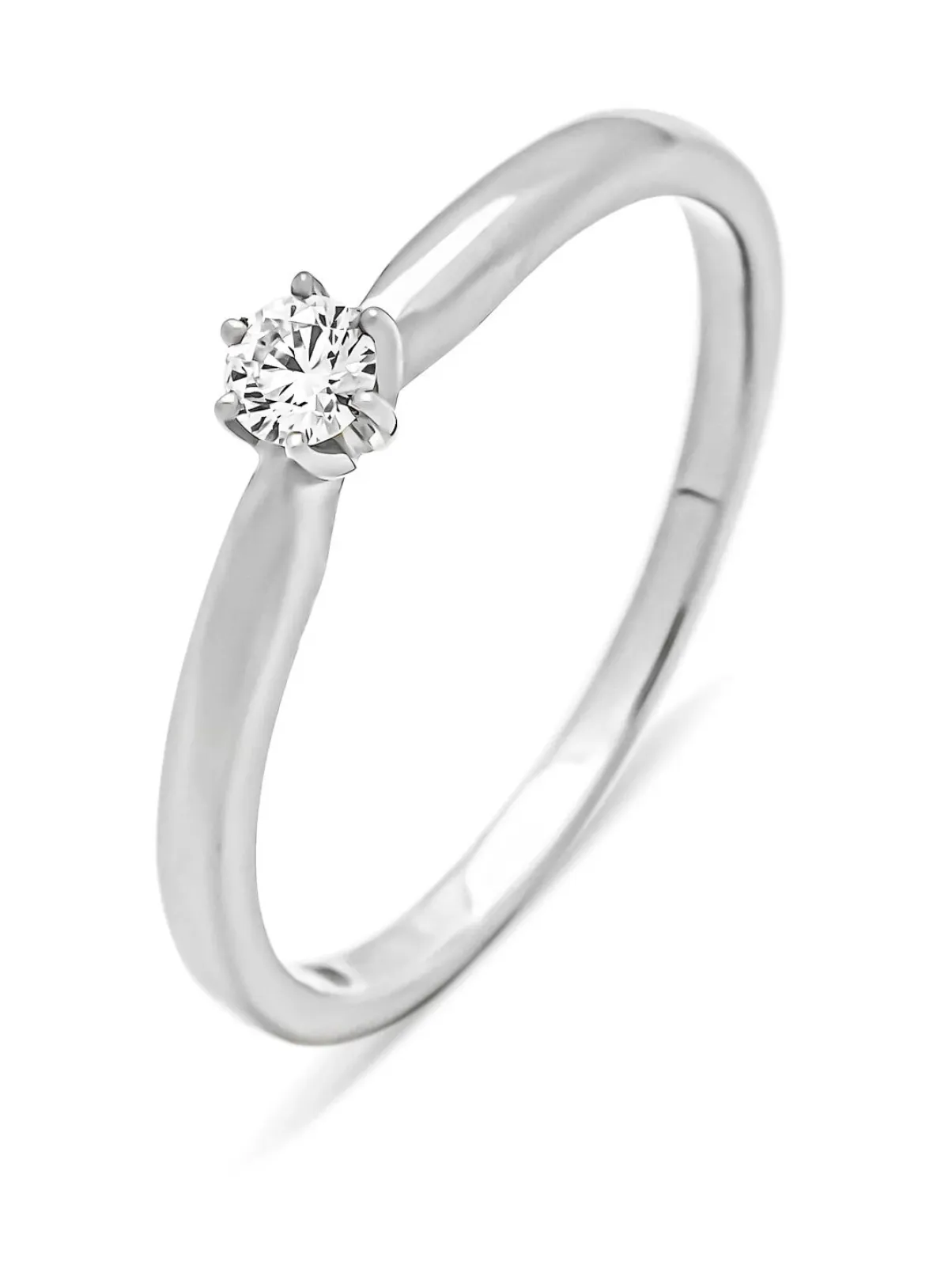 Diamond Point Witgouden Ringen|Diamanten Ringen<Witgouden ring, 0.10 ct diamant, Hearts & Arrows