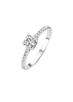 Diamond Point Witgouden Ringen|Diamanten Ringen<Witgouden ring, 0.58 ct diamant, Hearts & Arrows