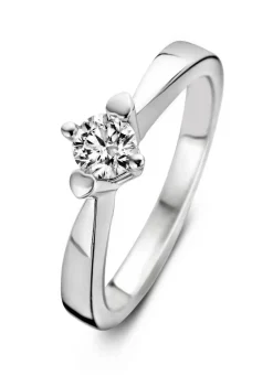 Diamond Point Witgouden Ringen|Diamanten Ringen<Witgouden ring, 0.09 ct diamant, Hearts & Arrows