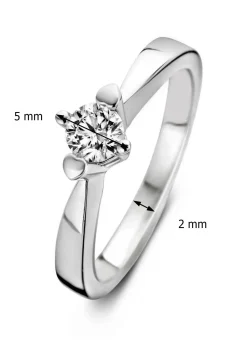 Diamond Point Witgouden Ringen|Diamanten Ringen<Witgouden ring, 0.16 ct diamant, Hearts & Arrows