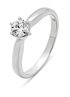 Diamond Point Witgouden Ringen|Diamanten Ringen<Witgouden ring, 0.40 ct diamant, Hearts & Arrows