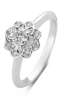 Diamond Point Witgouden Ringen|Diamanten Ringen<Witgouden ring, 0.75 ct diamant, Hearts & Arrows