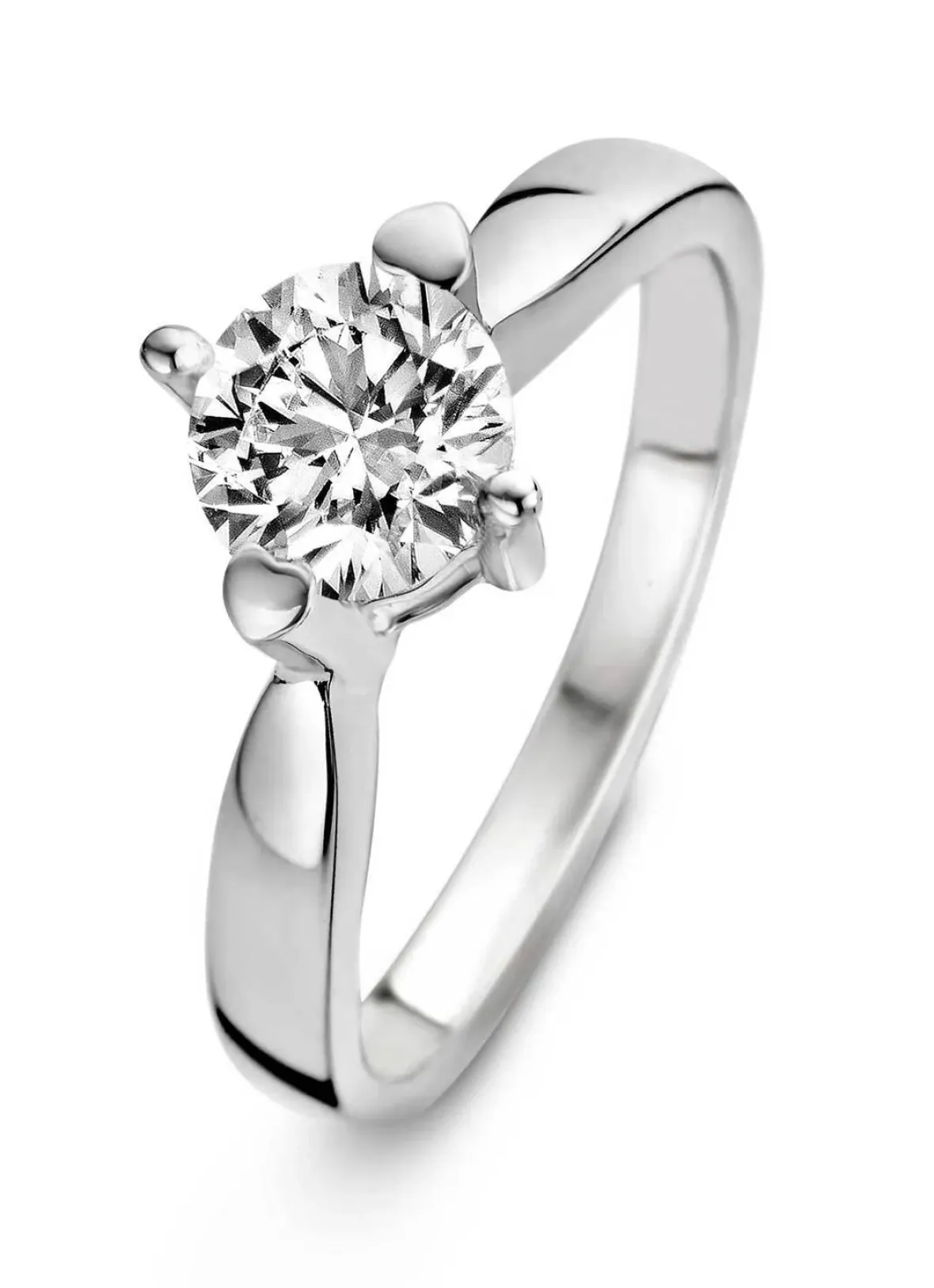 Diamond Point Witgouden Ringen|Diamanten Ringen<Witgouden ring, 0.50 ct diamant, Hearts & Arrows