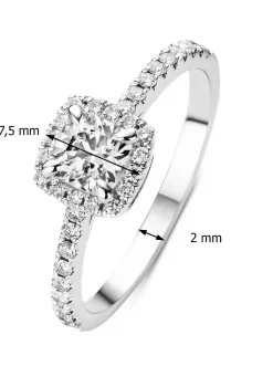 Diamond Point Witgouden Ringen|Diamanten Ringen<Witgouden ring, 0.89 ct diamant, Hearts & Arrows