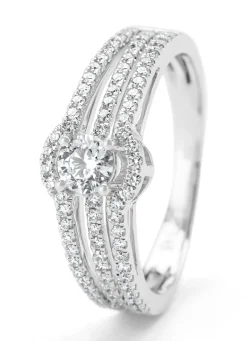 Diamond Point Witgouden Ringen|Diamanten Ringen<Witgouden ring, 0.61 ct diamant, Hearts & Arrows