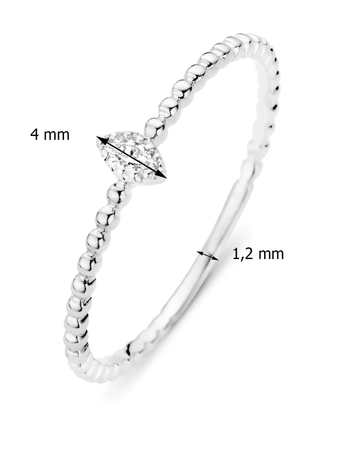 Diamond Point Witgouden Ringen|Diamanten Ringen<Witgouden ring, 0.04 ct diamant, Joy
