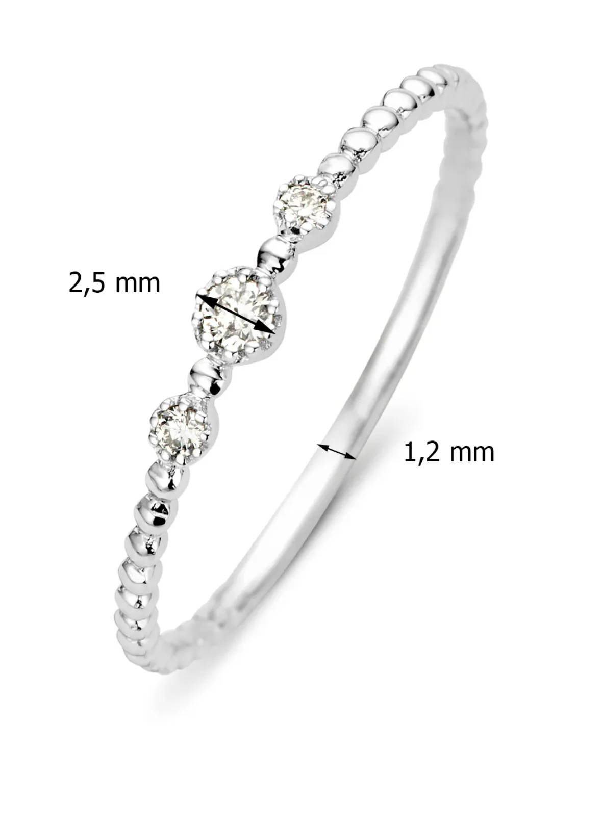 Diamond Point Witgouden Ringen|Diamanten Ringen<Witgouden ring, 0.07 ct diamant, Joy