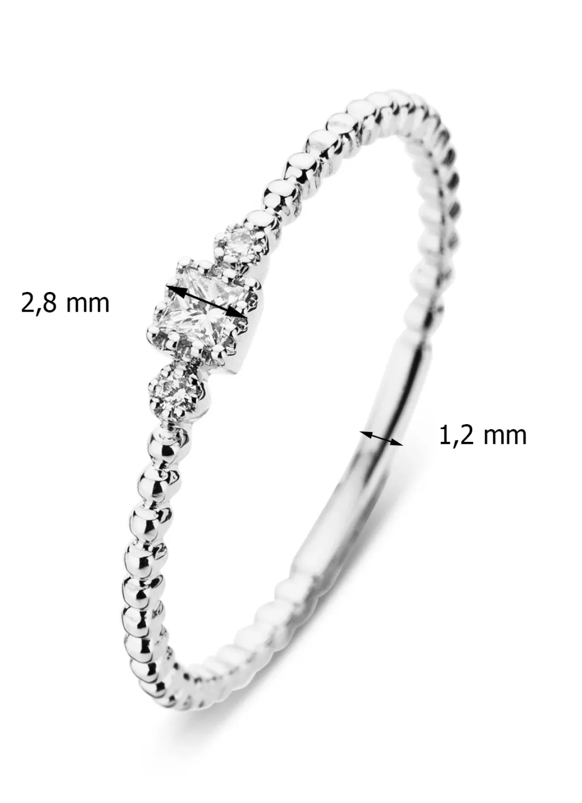 Diamond Point Witgouden Ringen|Diamanten Ringen<Witgouden ring, 0.07 ct diamant, Joy