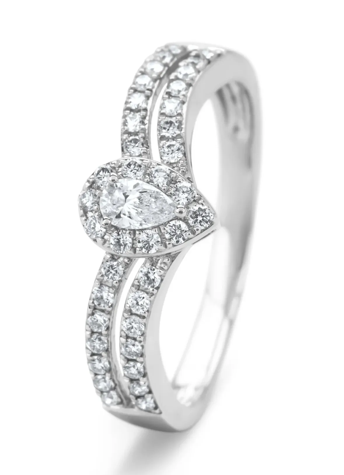 Diamond Point Witgouden Ringen|Diamanten Ringen<Witgouden ring, 0.38 ct diamant, Petite Romance