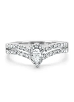 Diamond Point Witgouden Ringen|Diamanten Ringen<Witgouden ring, 0.38 ct diamant, Petite Romance