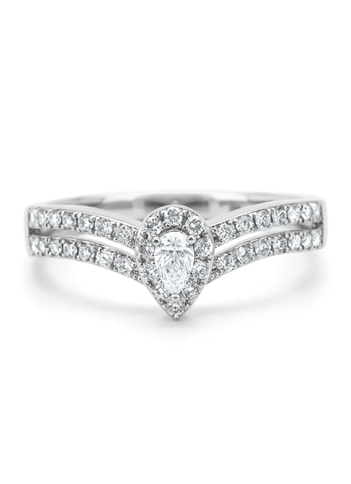 Diamond Point Witgouden Ringen|Diamanten Ringen<Witgouden ring, 0.38 ct diamant, Petite Romance