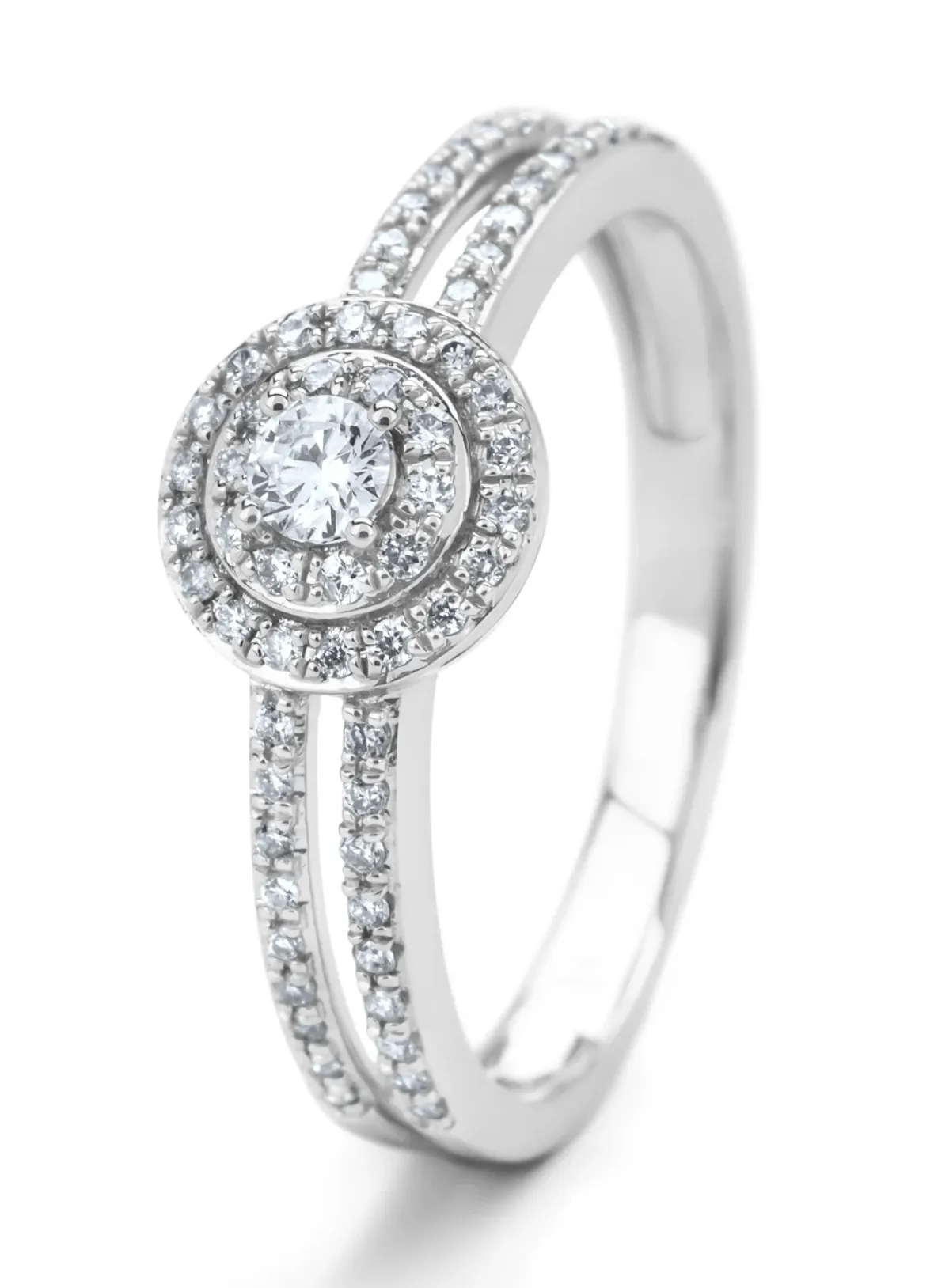 Diamond Point Witgouden Ringen|Diamanten Ringen<Witgouden ring, 0.28 ct diamant, Petite Romance
