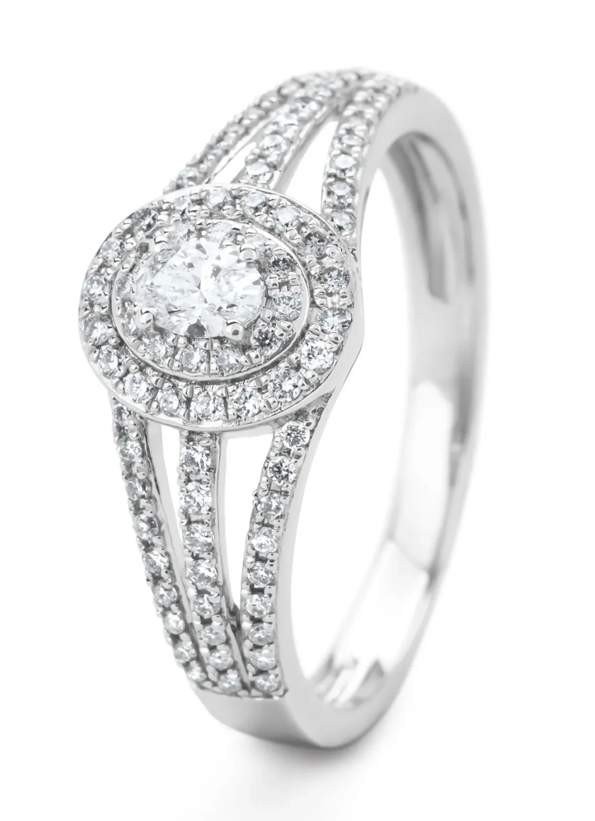 Diamond Point Witgouden Ringen|Diamanten Ringen<Witgouden ring, 0.38 ct diamant, Petite Romance