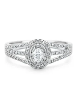 Diamond Point Witgouden Ringen|Diamanten Ringen<Witgouden ring, 0.38 ct diamant, Petite Romance