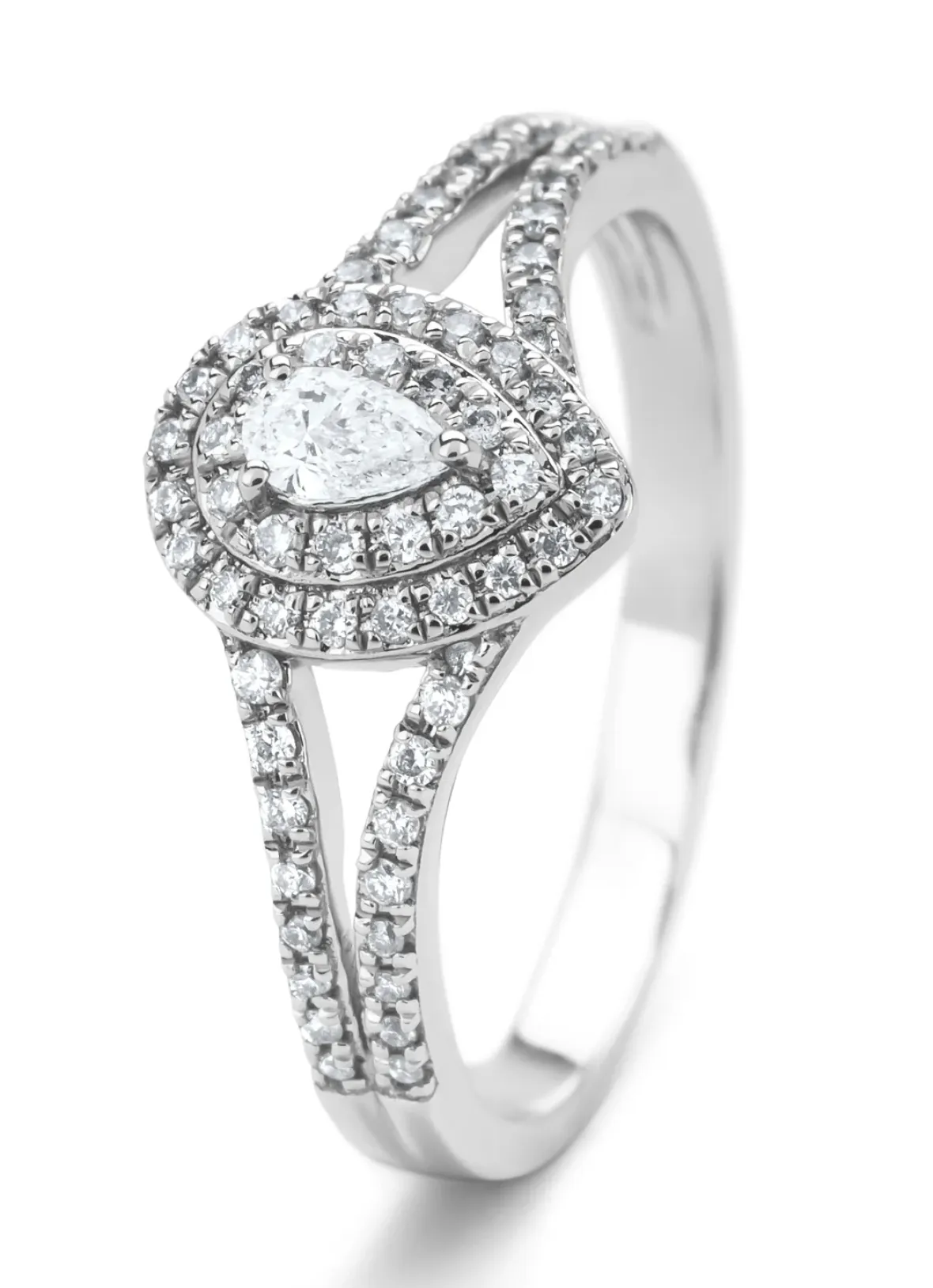Diamond Point Witgouden Ringen|Diamanten Ringen<Witgouden ring, 0.32 ct diamant, Petite Romance
