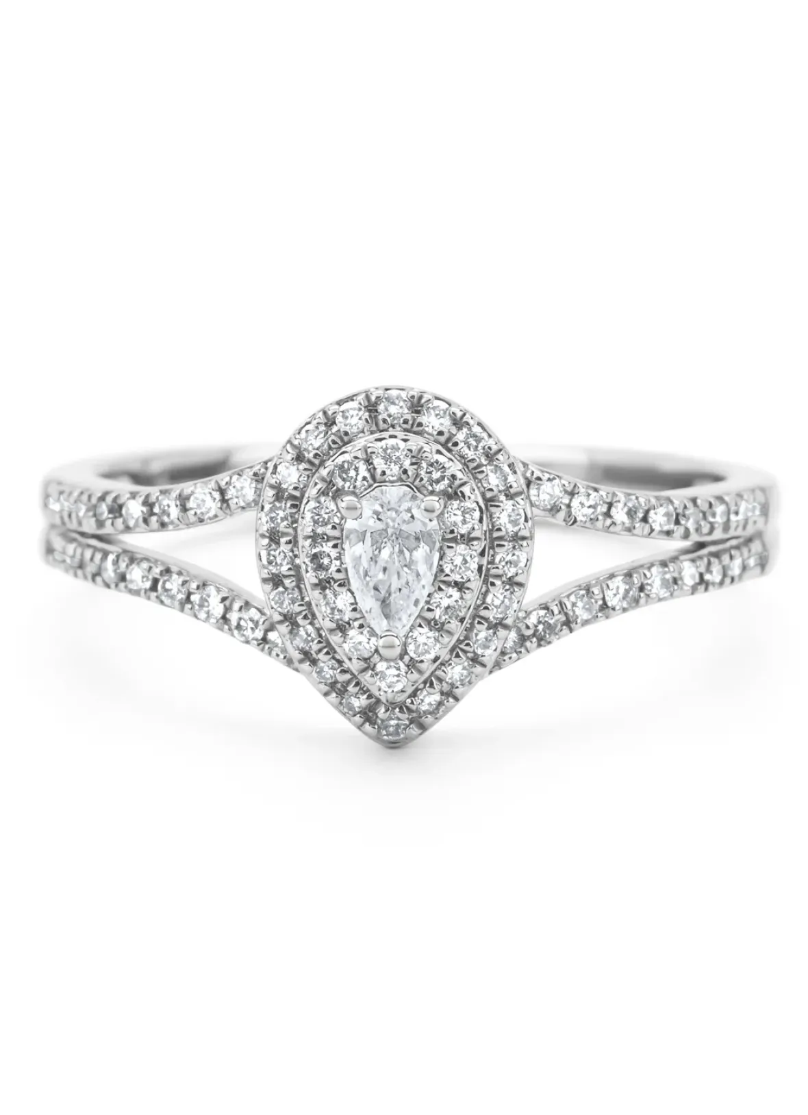 Diamond Point Witgouden Ringen|Diamanten Ringen<Witgouden ring, 0.32 ct diamant, Petite Romance